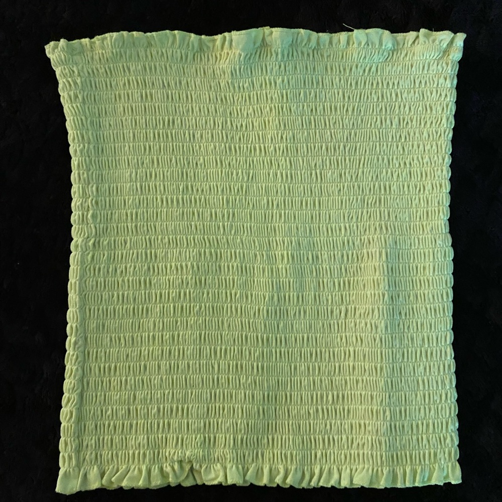 Orange kiss neon green stretchy material crop top